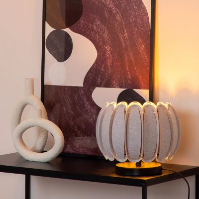 Lampada da tavolo moderna grigia, Spencer, con interruttore