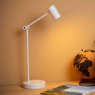 Lampada da tavolo ricaricabile moderna bianca, Tipik, 3W, 2700K LED, controllo touch
