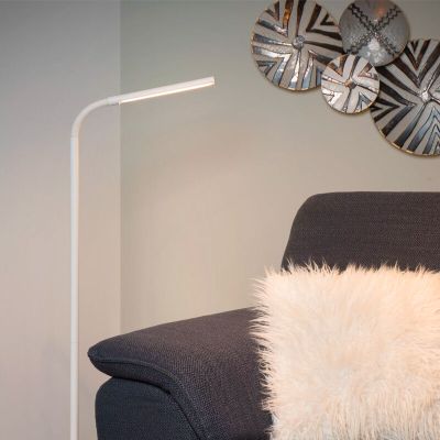 Piantana da lettura da terra moderna bianca, Gilly, 5W, 2700K LED, con interruttore