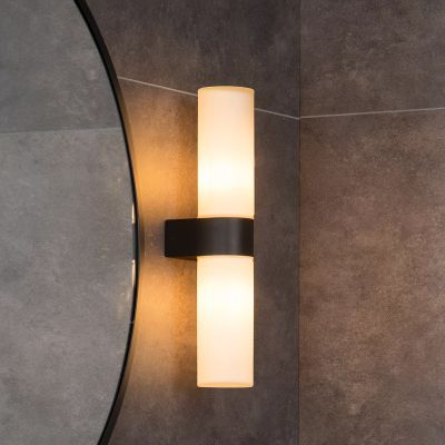 Lampada da parete up down classica nera, Jesse, IP44