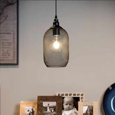 Lampada a sospensione retrò nera, Mesh