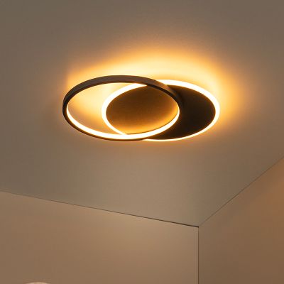 Plafoniera moderna nera, Axelle, 24W, 2700K LED, dimmer in 3 fasi