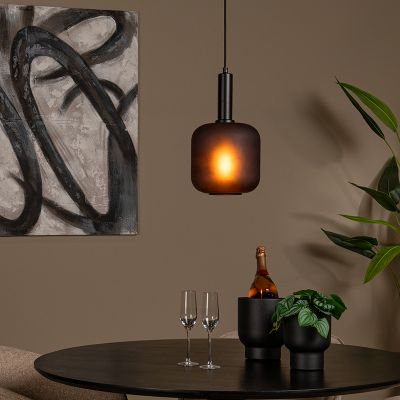 Lampada a sospensione moderna nera, Eloise