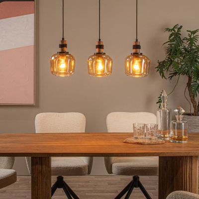 Lampada a sospensione retrò ambrata, Ilona