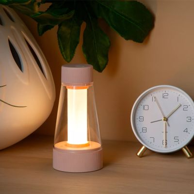 Lampada da tavolo da esterno ricaricabile moderna rosa, Lorali, 1,2W, 2700K LED, IP44, controllo touch