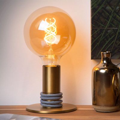 Lampada da tavolo moderna dorata, Marit, con interruttore