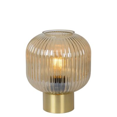 Lampada da tavolo retrò ambrata, Maloto, con interruttore
