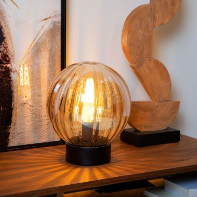 Lampada da tavolo retrò ambrata, Monsaraz, con interruttore