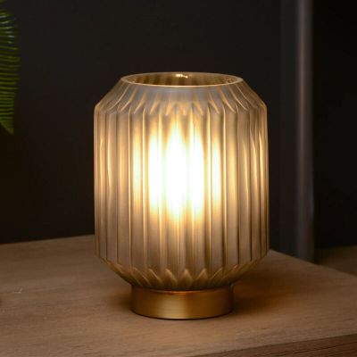 Lampada da tavolo classica dorata, Sueno, con interruttore