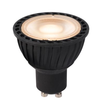Lampadina LED dimmerabile Lucide GU10, Jordan, nera, 5w, da dimmerabile a caldo