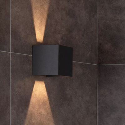 Lampada da parete up down moderna nera, Axi, 6W, 2700K LED, IP54