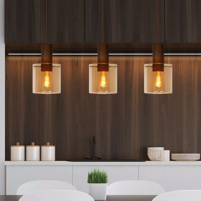 Lampada a sospensione vintage ambrata, Toledo