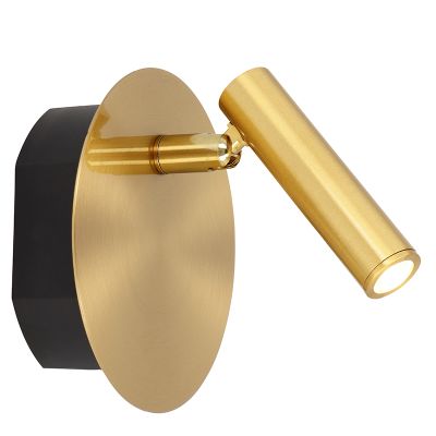 Lampada per camera da letto moderna dorata, Jolijn, 2W, 3000K LED, con interruttore