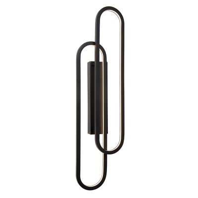 Applique da parete moderna nera, Thelma, 33W, dim to warm LED