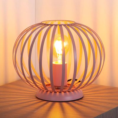 Lampada da tavolo moderna rosa, Merlina, con interruttore