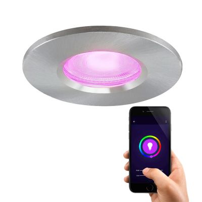 Faretto da incasso intelligente cromato moderno, Jule, IP65, 4,5W, RGBW