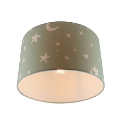 Lampada da soffitto per bambini verde in tessuto, Stars