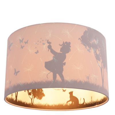 Lampada da soffitto per bambini rosa in tessuto, Butterfly