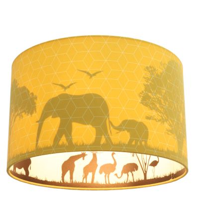Lampada da soffitto per bambini gialla in tessuto, Safari