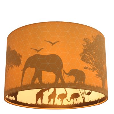Lampada da soffitto per bambini arancione in tessuto, Safari