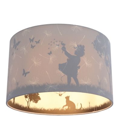 Lampada da soffitto per bambini grigia in tessuto, Butterfly