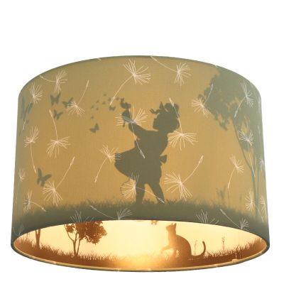 Lampada da soffitto per bambini verde in tessuto, Butterfly