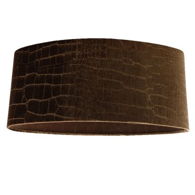 50 cm paralume in velluto marrone ovale tessuto coccodrillo, Emilius