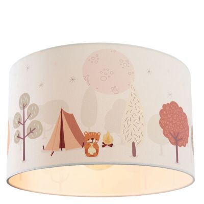 Lampada da soffitto per bambini bianca in tessuto, Forest life