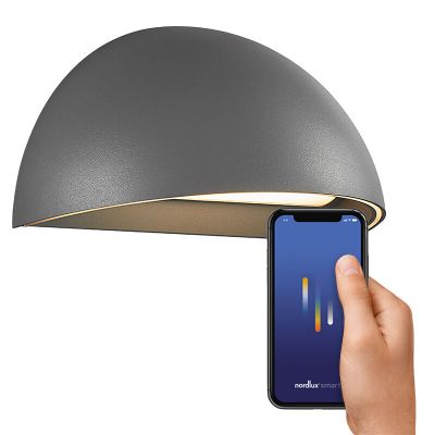 Lampada da esterno intelligente moderna grigia, Arcus Smart, 9,5W, 2700K LED, IP54