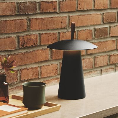 Lampada da tavolo ricaricabile moderna nera, Ara, 2W, 3000K LED, IP54, con interruttore