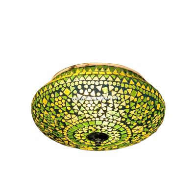 Plafoniera orientale verde in mosaico, Mimoun
