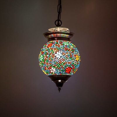 Lampada a sospensione orientale multicolore in mosaico, Nisrin