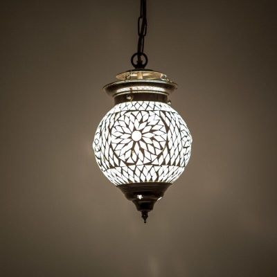 Lampada a sospensione orientale trasparente in mosaico, Nisrin