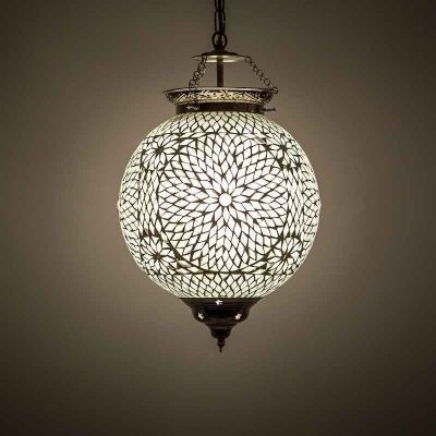 Lampada a sospensione orientale trasparente in mosaico, Aziza