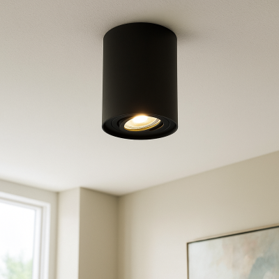 Faretto da superficie nero moderno, Onno