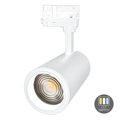 Faretto bianco trifase Rosella, 10W, interruttore bianco, Pro