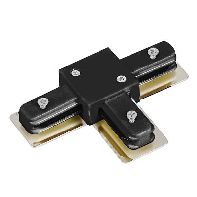 Connettore a T per illuminazione a binario monofase, nero
