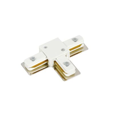 Connettore a T per illuminazione a binario monofase, bianco