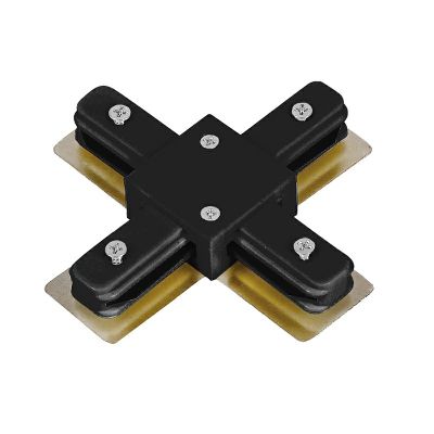 Connettore a X per illuminazione a binario monofase, nero