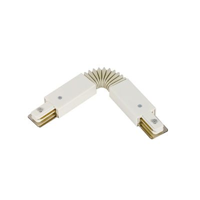 Connettore flessibile per illuminazione a binario monofase, bianco