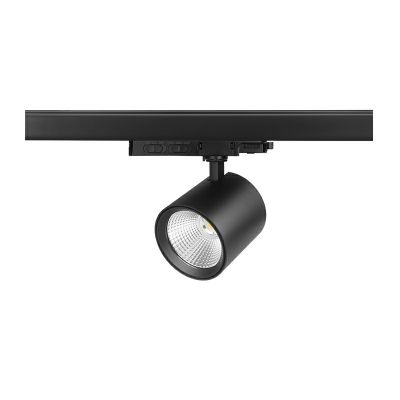 Binario faretto trifasico nero in alluminio, Jeska, 10W/20W/30W, white switch LED