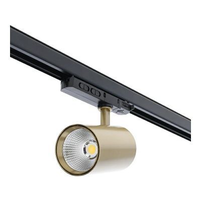 Faretto trifase in ottone Rozina, 10W/20W/30W, interruttore bianco, dimmerabile, Pro