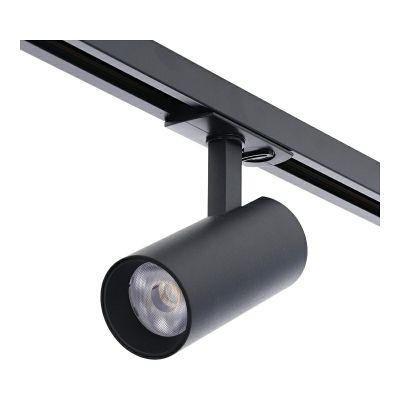 Binario faretto monofasico nero in alluminio, Enno, 10W, white switch LED