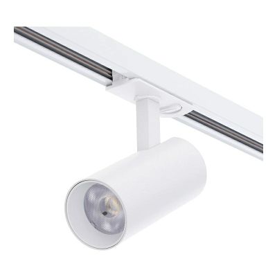 Binario faretto monofasico bianco in alluminio, Enno, 10W, white switch LED