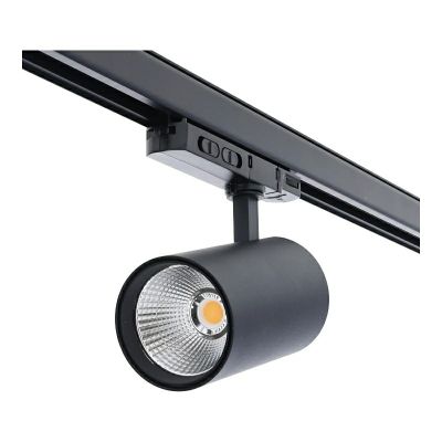 Binario faretto trifasico nero in alluminio, Rozina, 10W/20W/30W, white switch LED