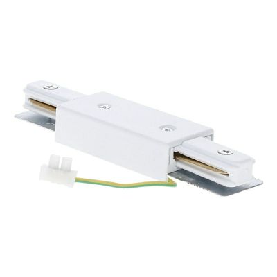 Connettore a forma di I per illuminazione a binario monofase, bianco
