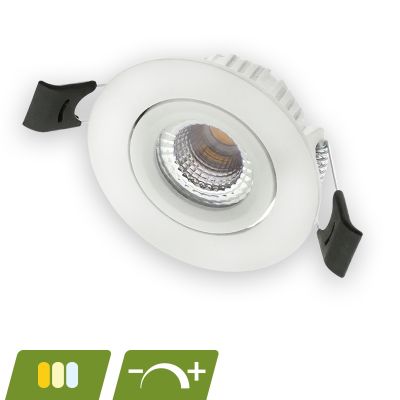 Downlight bianco in alluminio, Phyllis, 5W, white switch LED, IP65