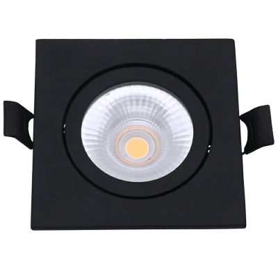Downlight nero in alluminio, Loura, 6W, white switch LED, IP65