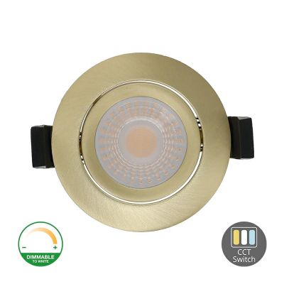 Downlight in ottone in alluminio, Maite, 7W, white switch LED, IP65