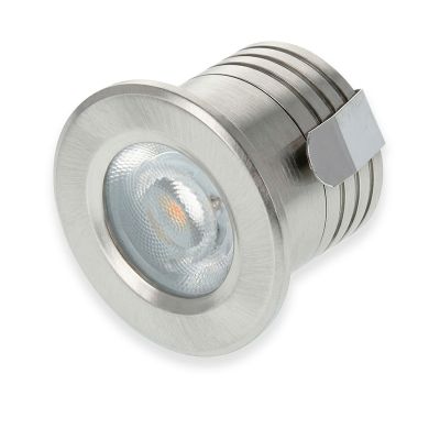 Mini faretto da incasso argento in alluminio, Philomena, 2W, 3000K LED, IP44